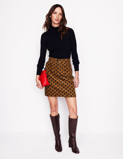 Estella Cord Skirt-Rubber, Ornate Stamp