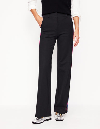 Westbourne Ponte Trousers -Black, Rainbow Stripe