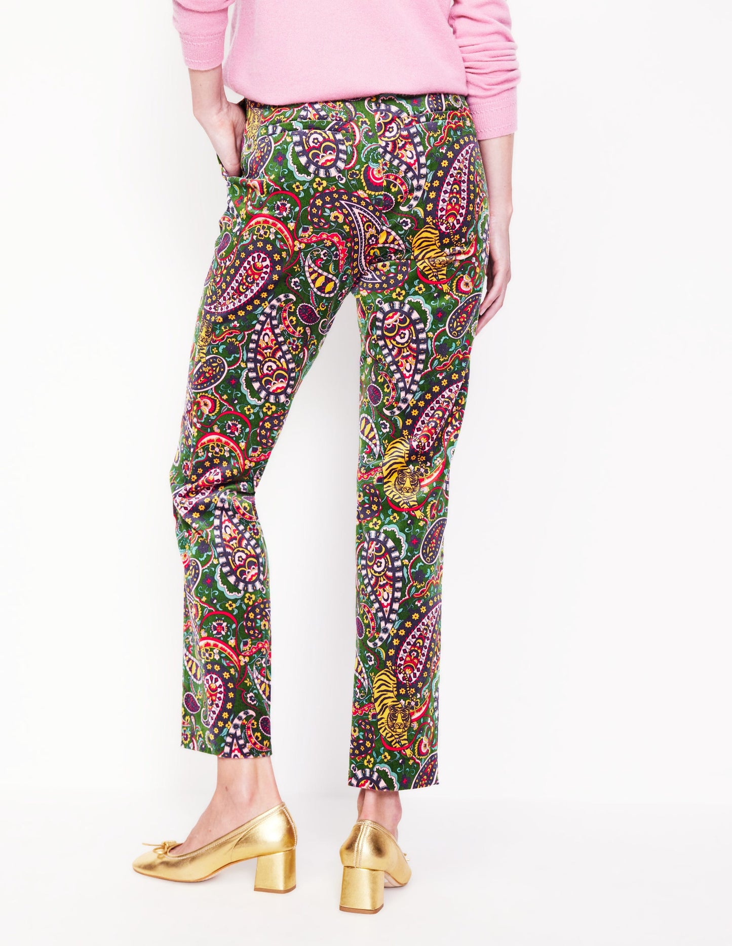 Kew Velvet Trousers-Eden, Tiger Bloom