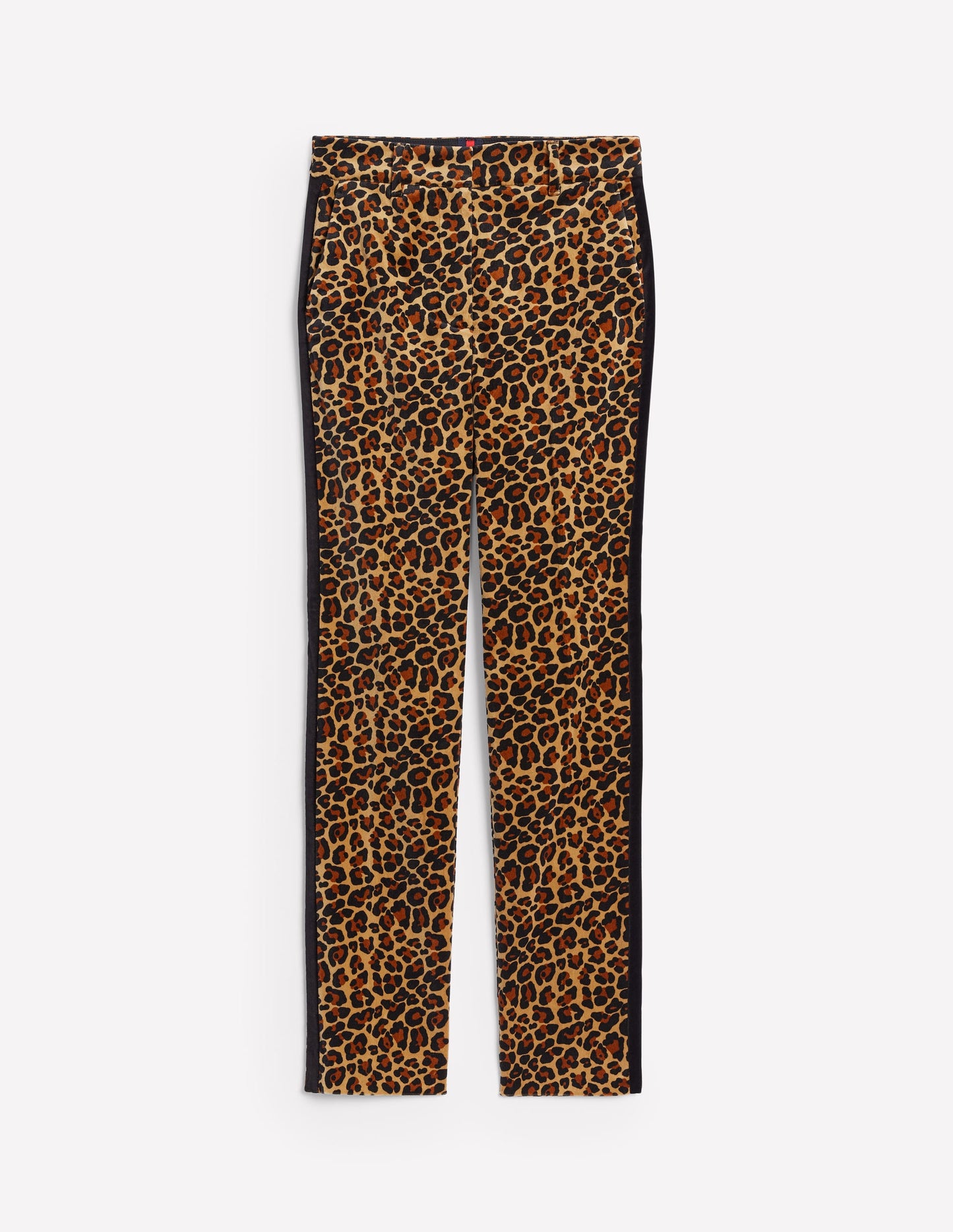 Kew Velvet Trousers-Leopard, Black Side Stripe