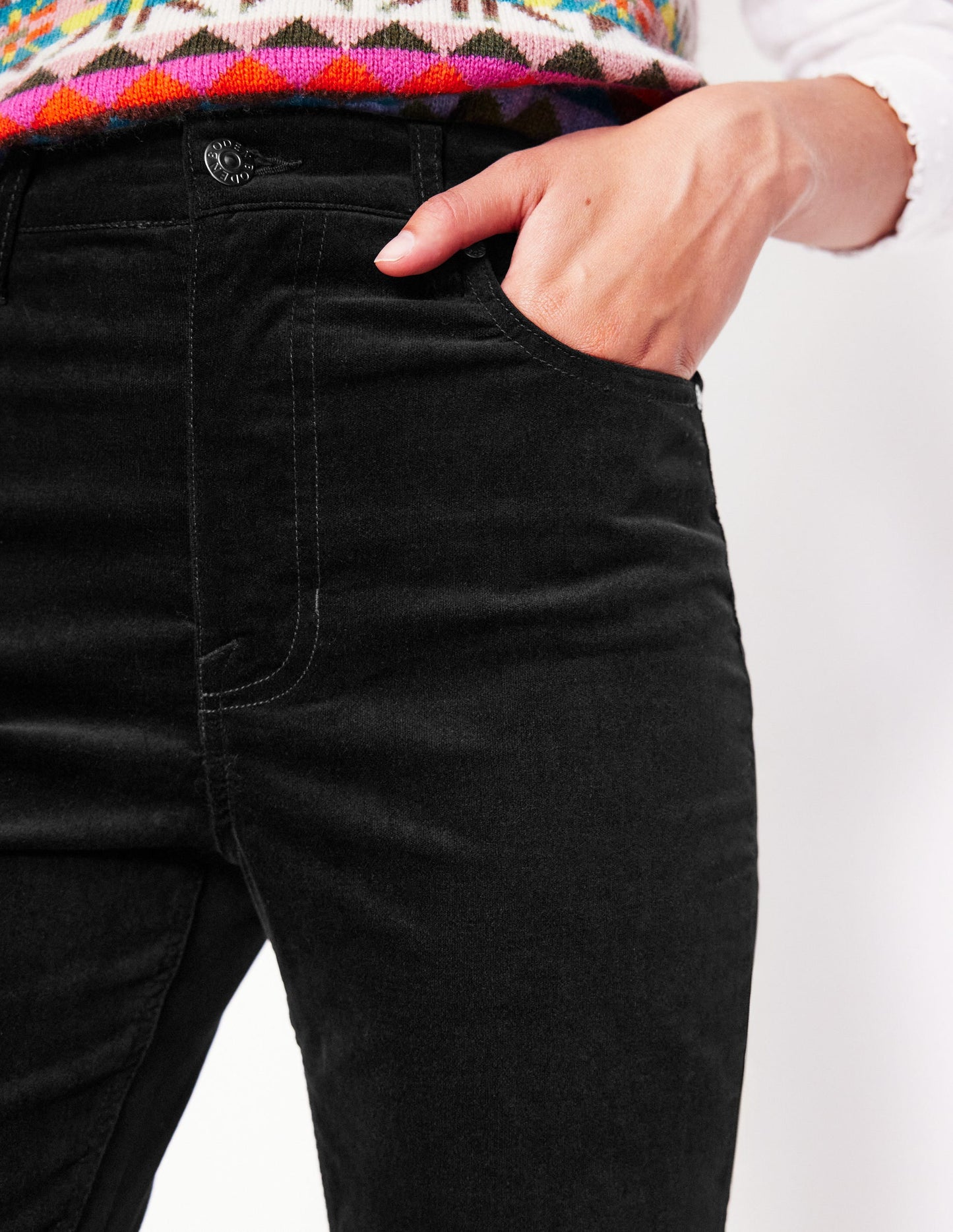 Velveteen 5 Pocket Jeans-Black