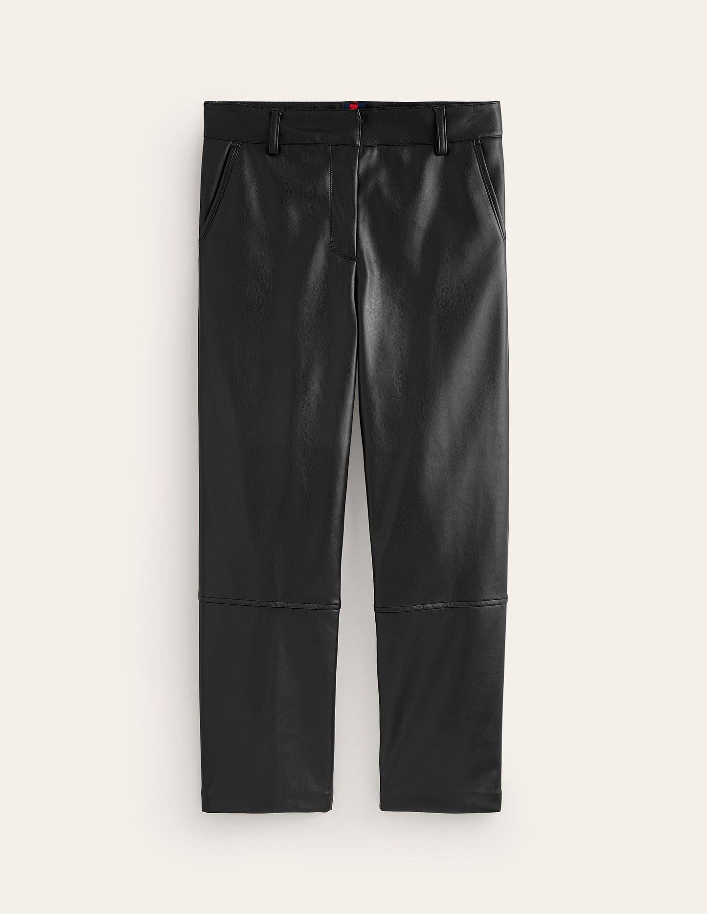 Tapered PU Trousers-Black