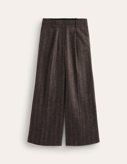 Chiswick Wool Blend Trousers-Brown Herringbone