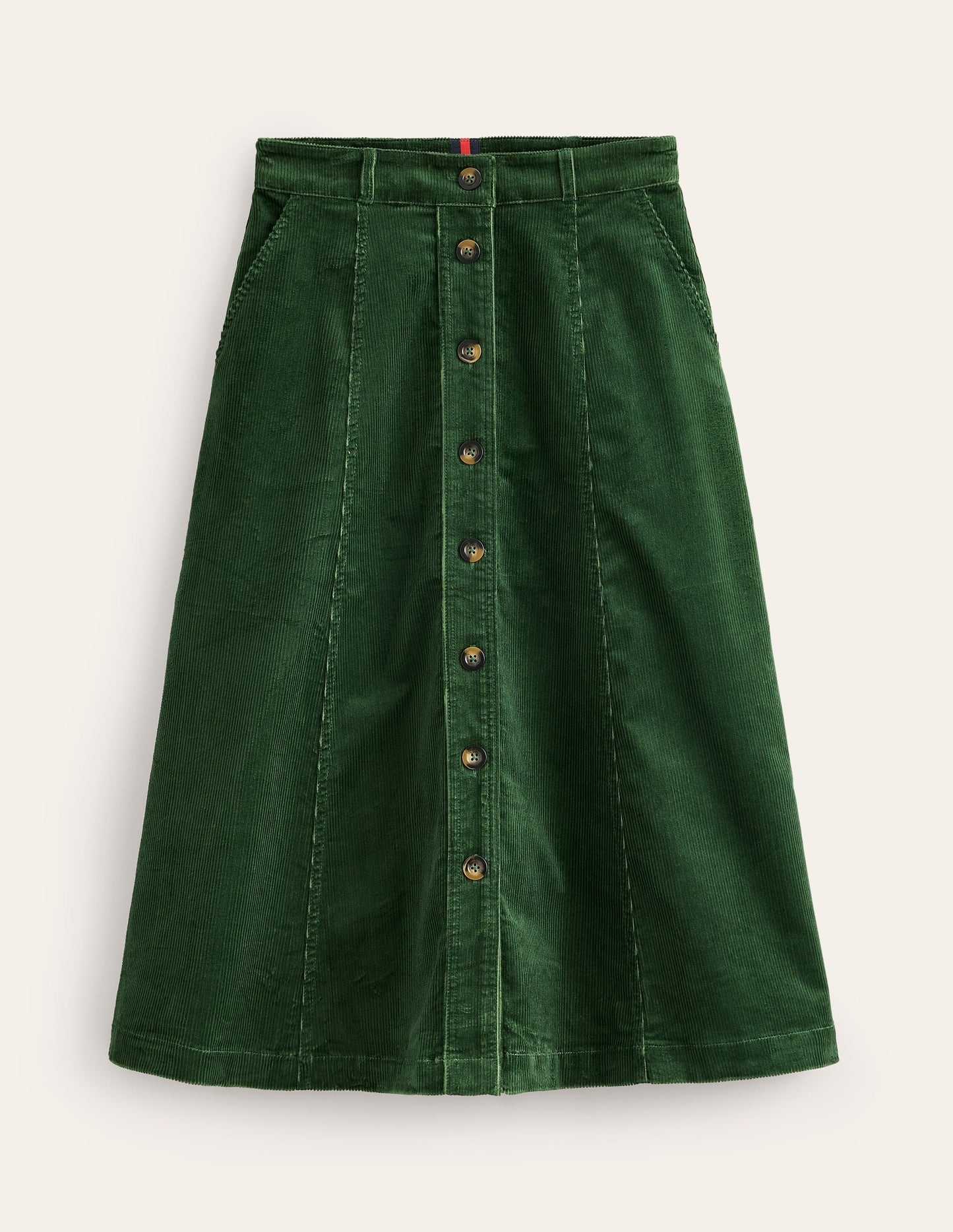 Petra Cord Midi Skirt-Winter Green