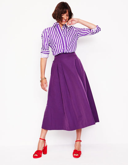 Isabella Taffeta Midi Skirt-Viola