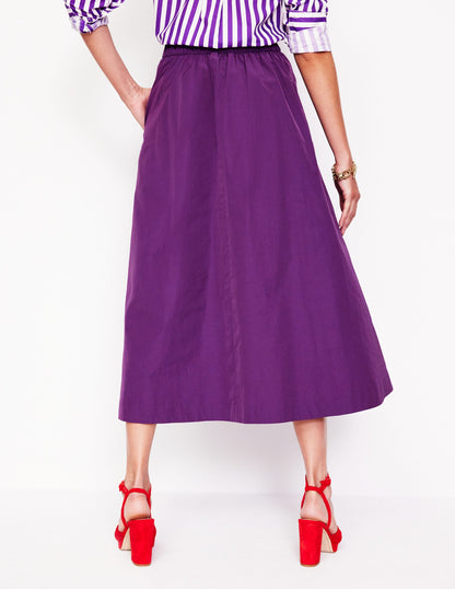 Isabella Taffeta Midi Skirt-Viola