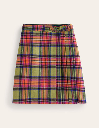 Helen Buckled Kilt-Green and Purple Check