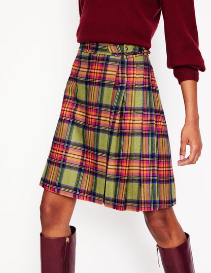 Helen Buckled Kilt-Green and Purple Check