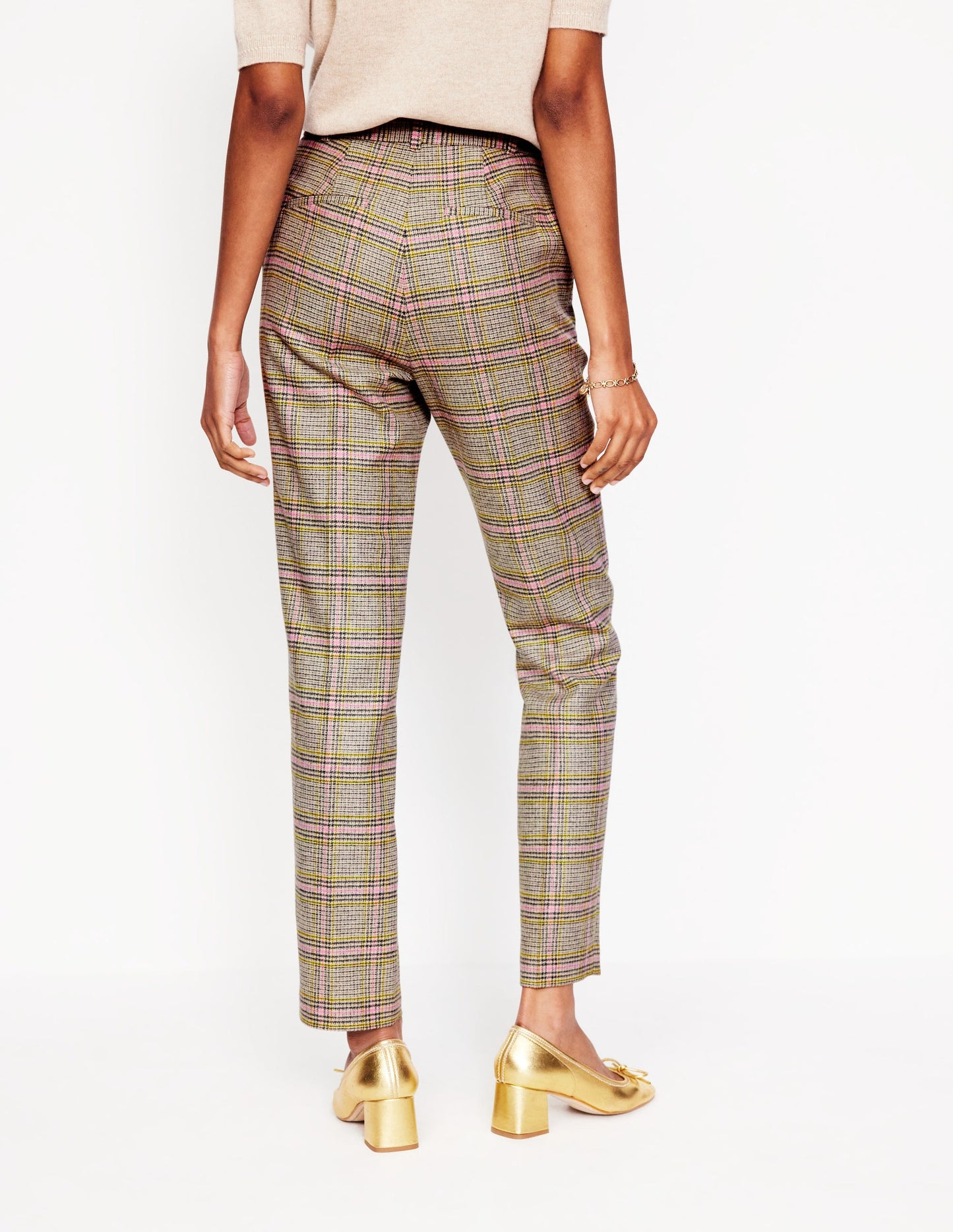 Kew Wool Blend Trousers-Prince of Wales Check