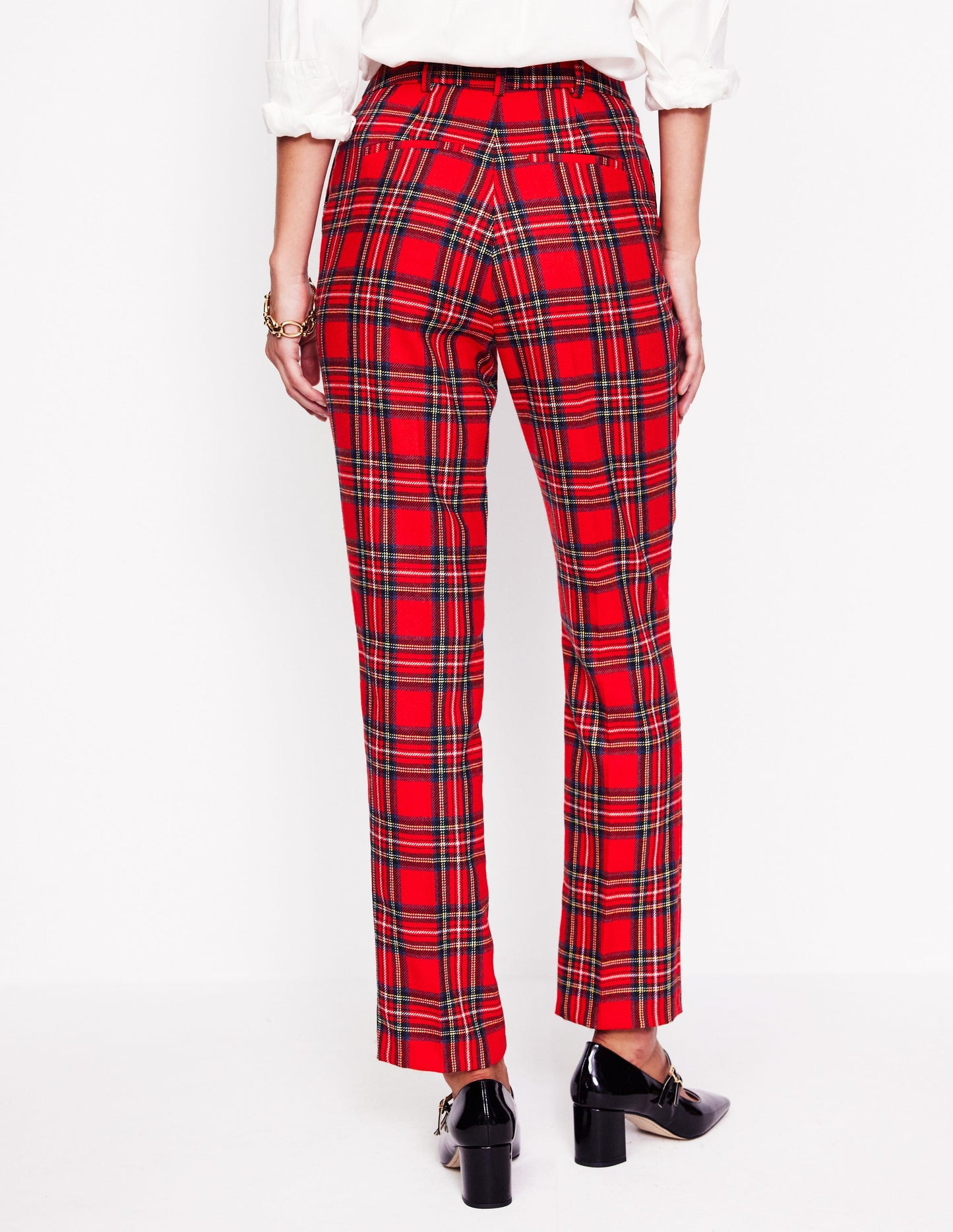 Kew Wool Blend Trousers -Red and Blue Check