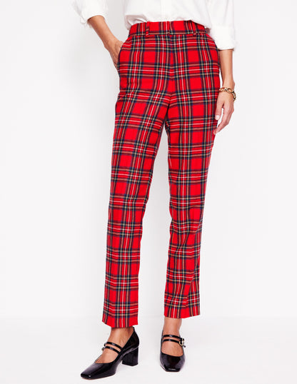 Kew Wool Blend Trousers -Red and Blue Check