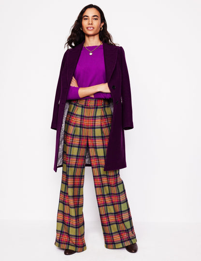 Chiswick Wool-Blend Trousers-Green and Purple Check