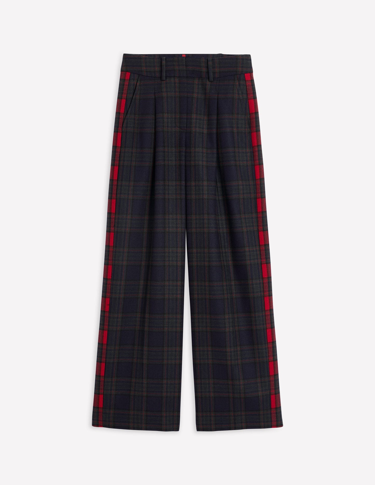 Chiswick Wool-Blend Trousers -Navy and Green Check