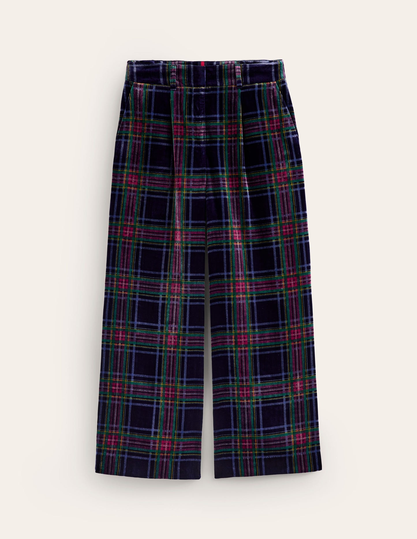 Chiswick Velvet Trousers-Navy and Red Check