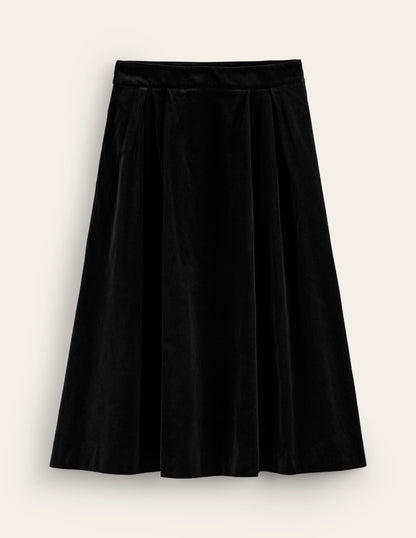 Angelica Velvet Skirt-Black