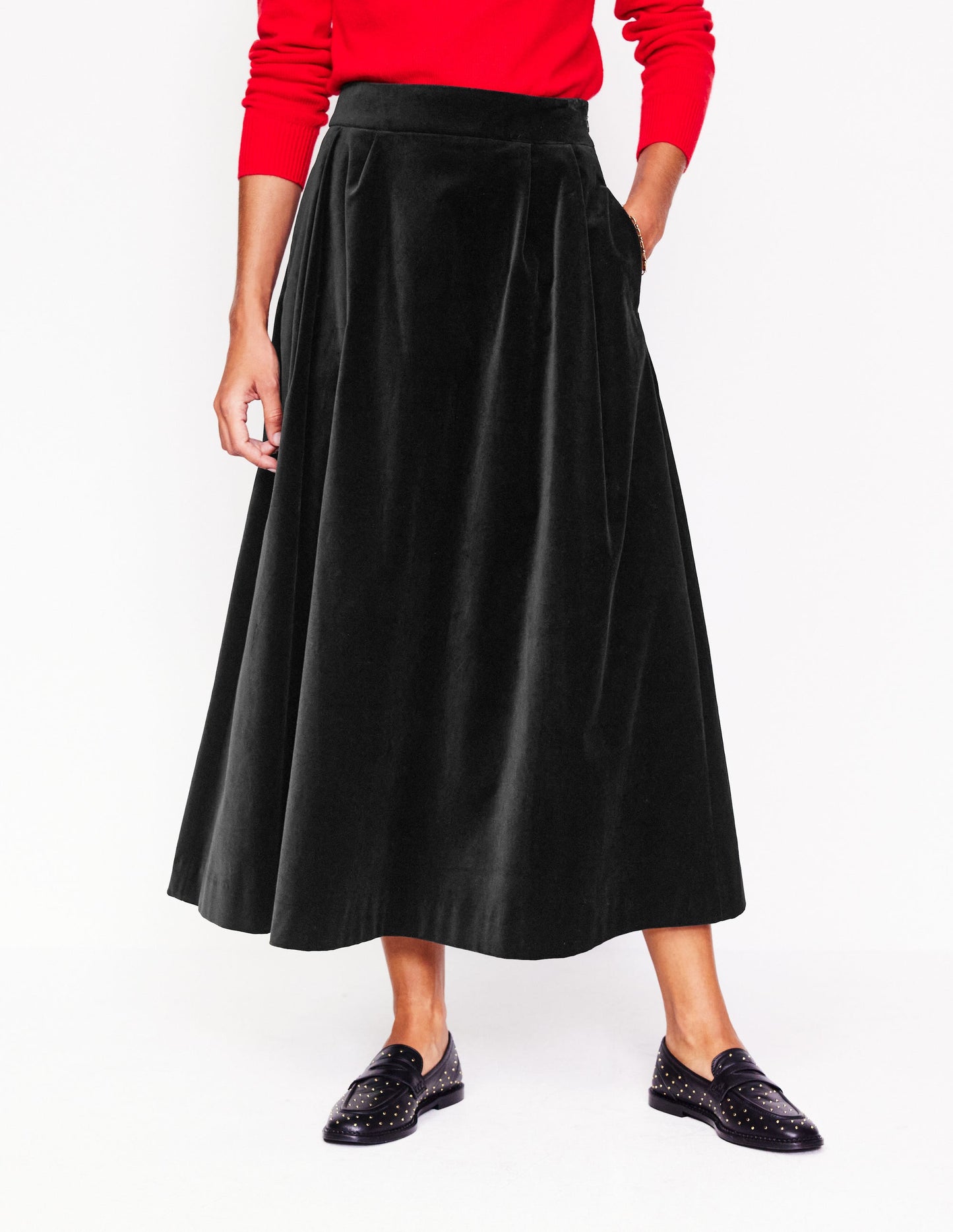 Angelica Velvet Skirt-Black