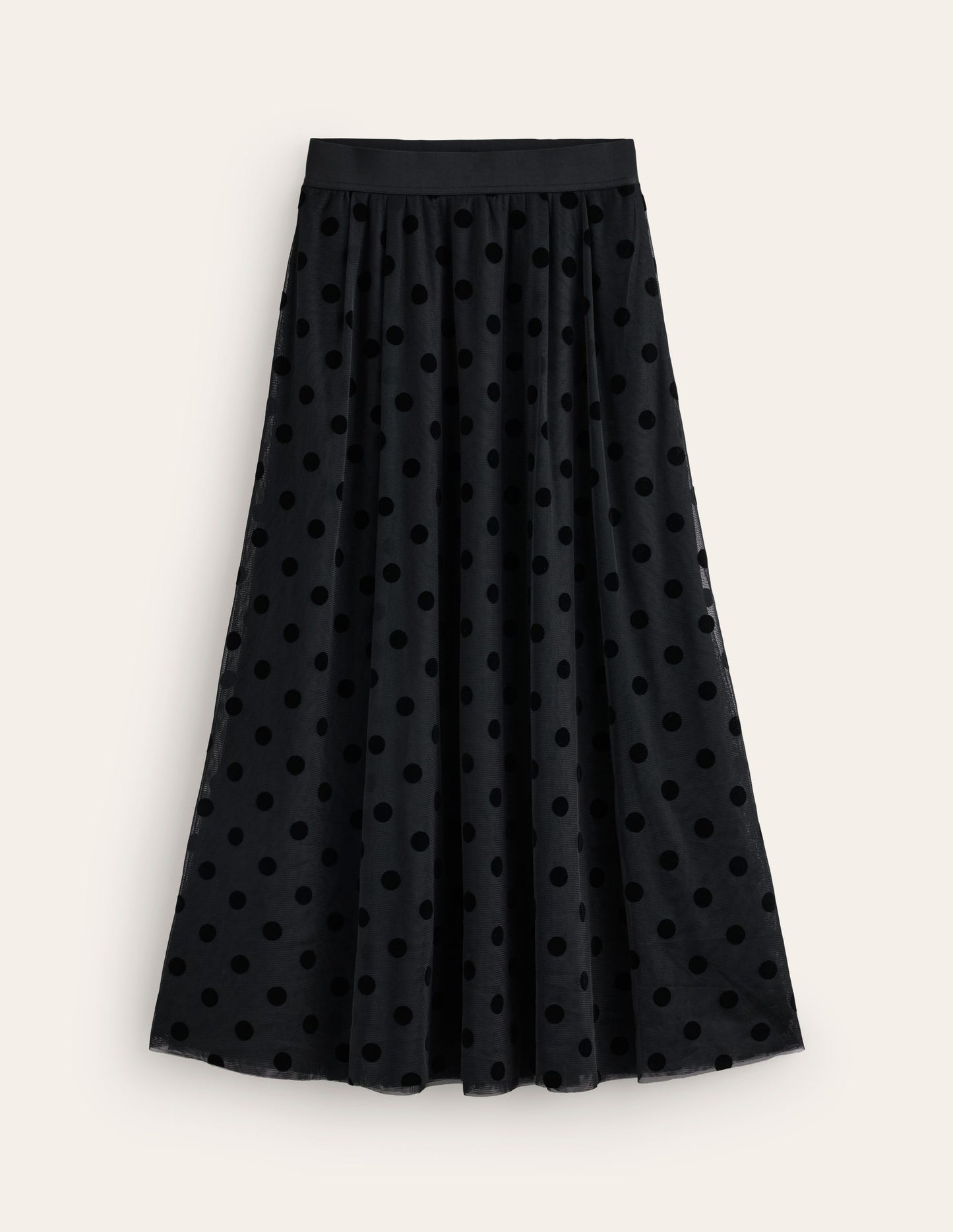 Isabella Tulle Midi Skirt-Black, Spots