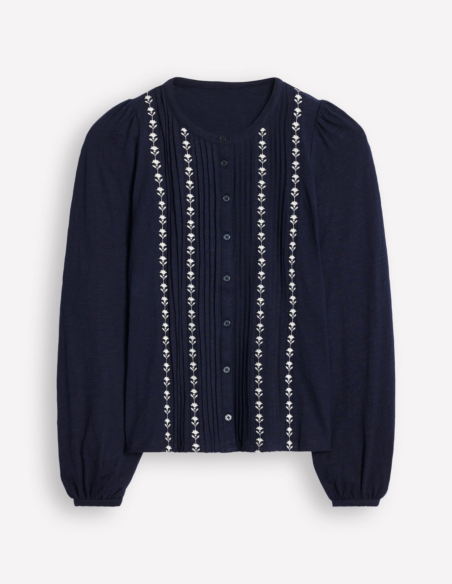 Marina Embroidered Shirt-Navy