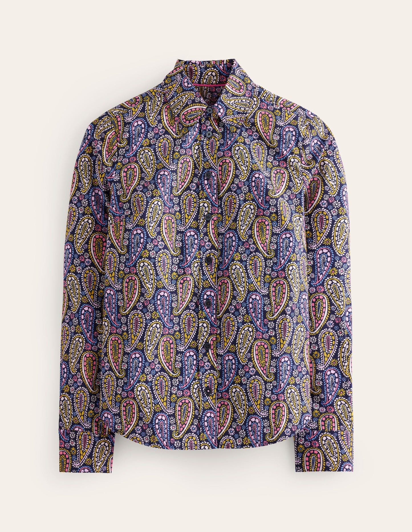 Sienna Cotton Shirt -Dawn Blue, Illustrated Paisley