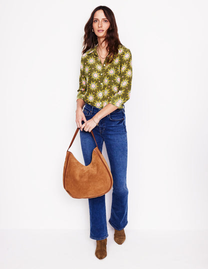 Sienna Silk Shirt-Woodland Green, Celestial