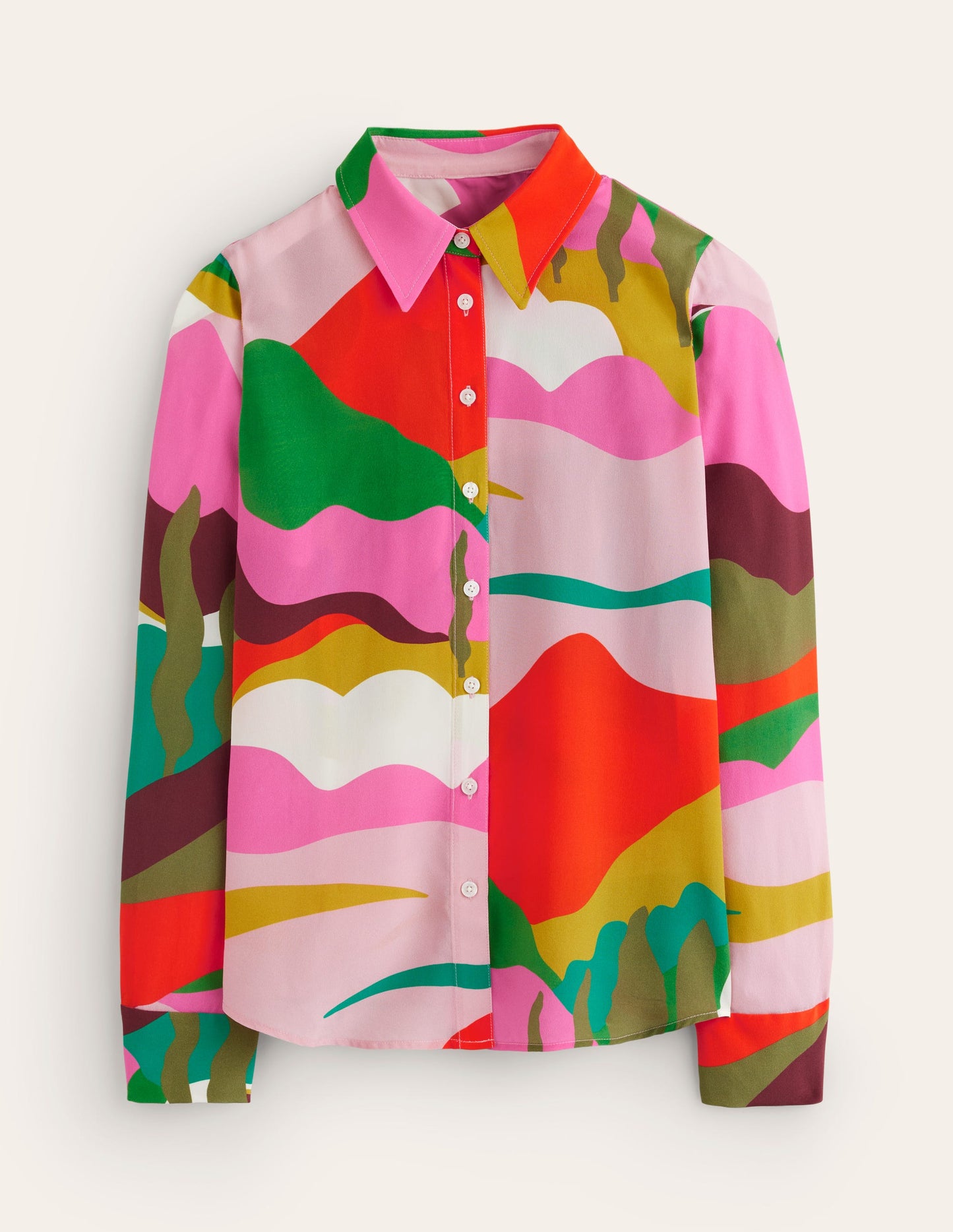 Sienna Silk Shirt-Multi, Scenic Fall