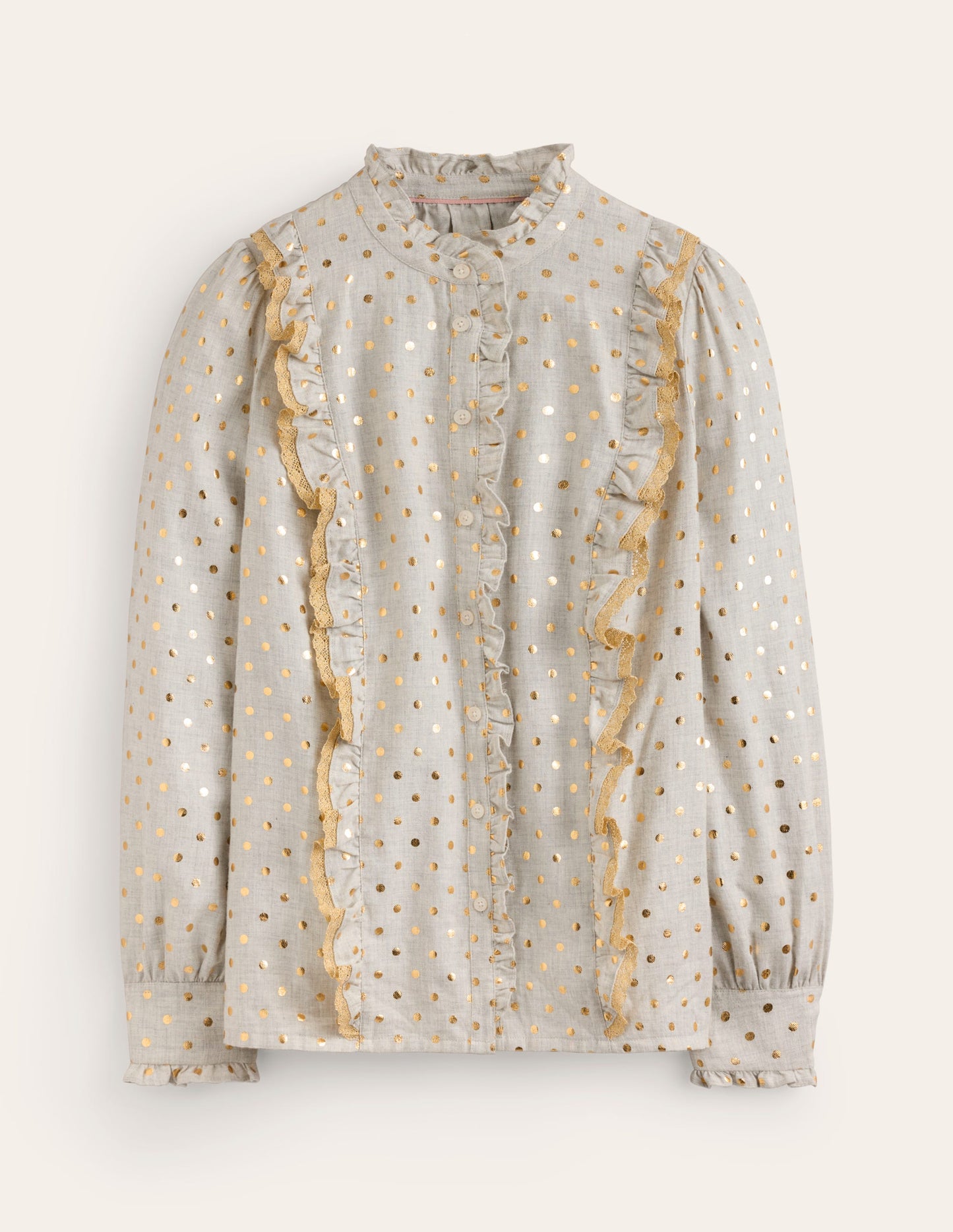 Isla Frill Detail Blouse -Metallic Spot