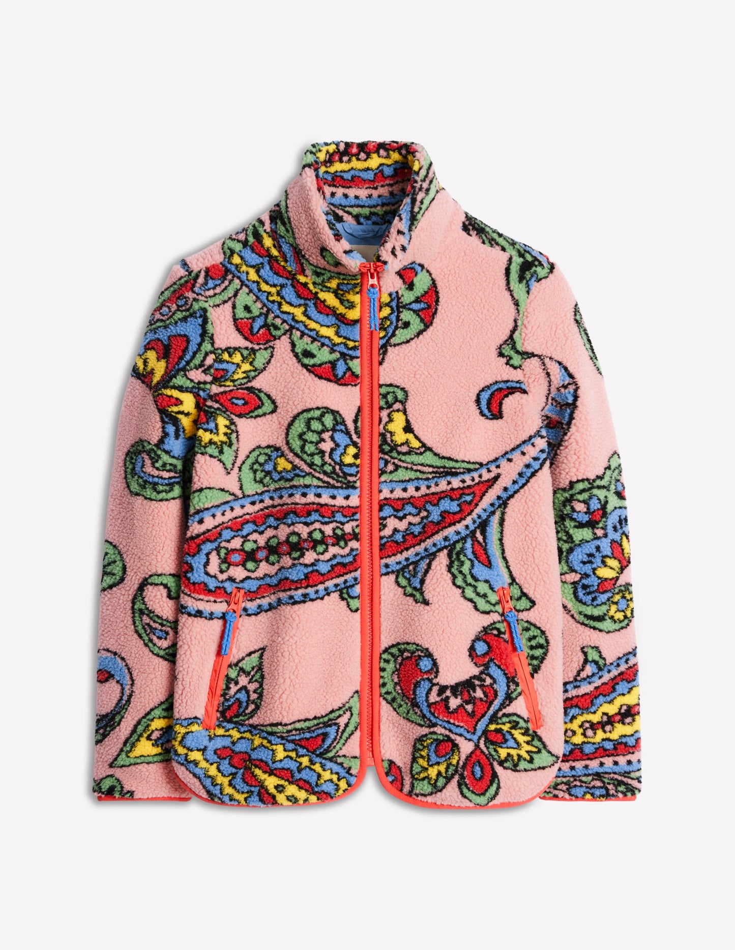 Truro Borg Fleece Jacket-Charm Pink, Paisley Wave Large