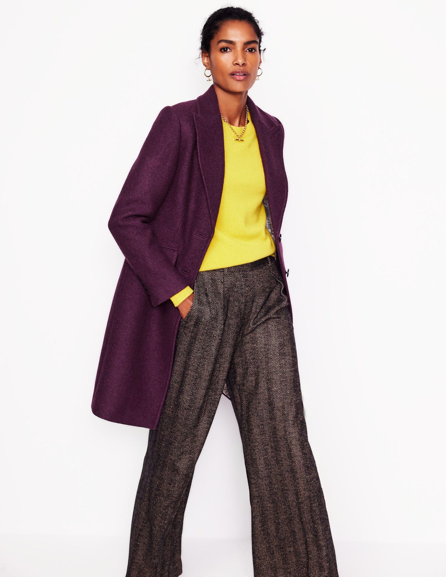 Chichester Textured Coat -Damson