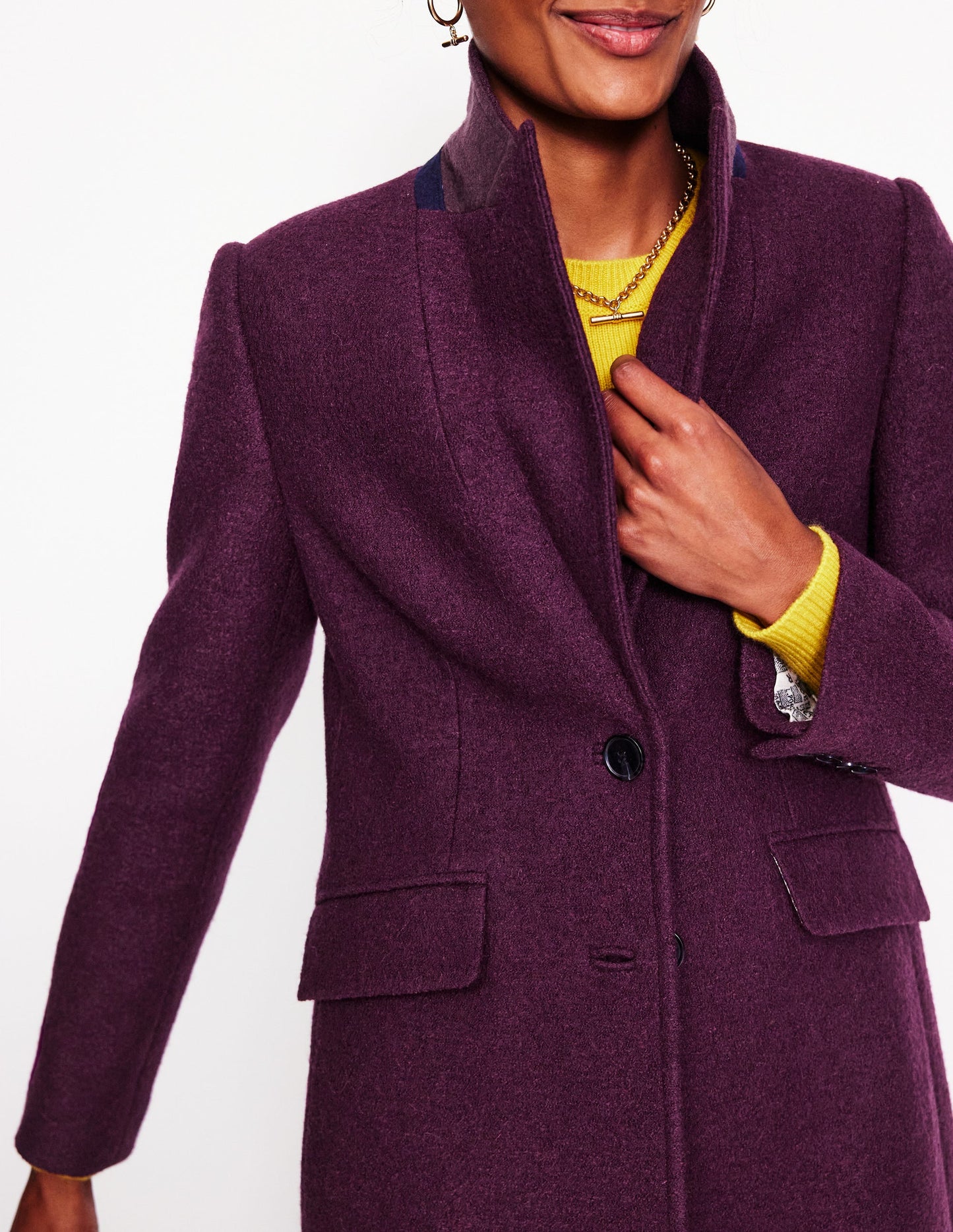 Chichester Textured Coat -Damson