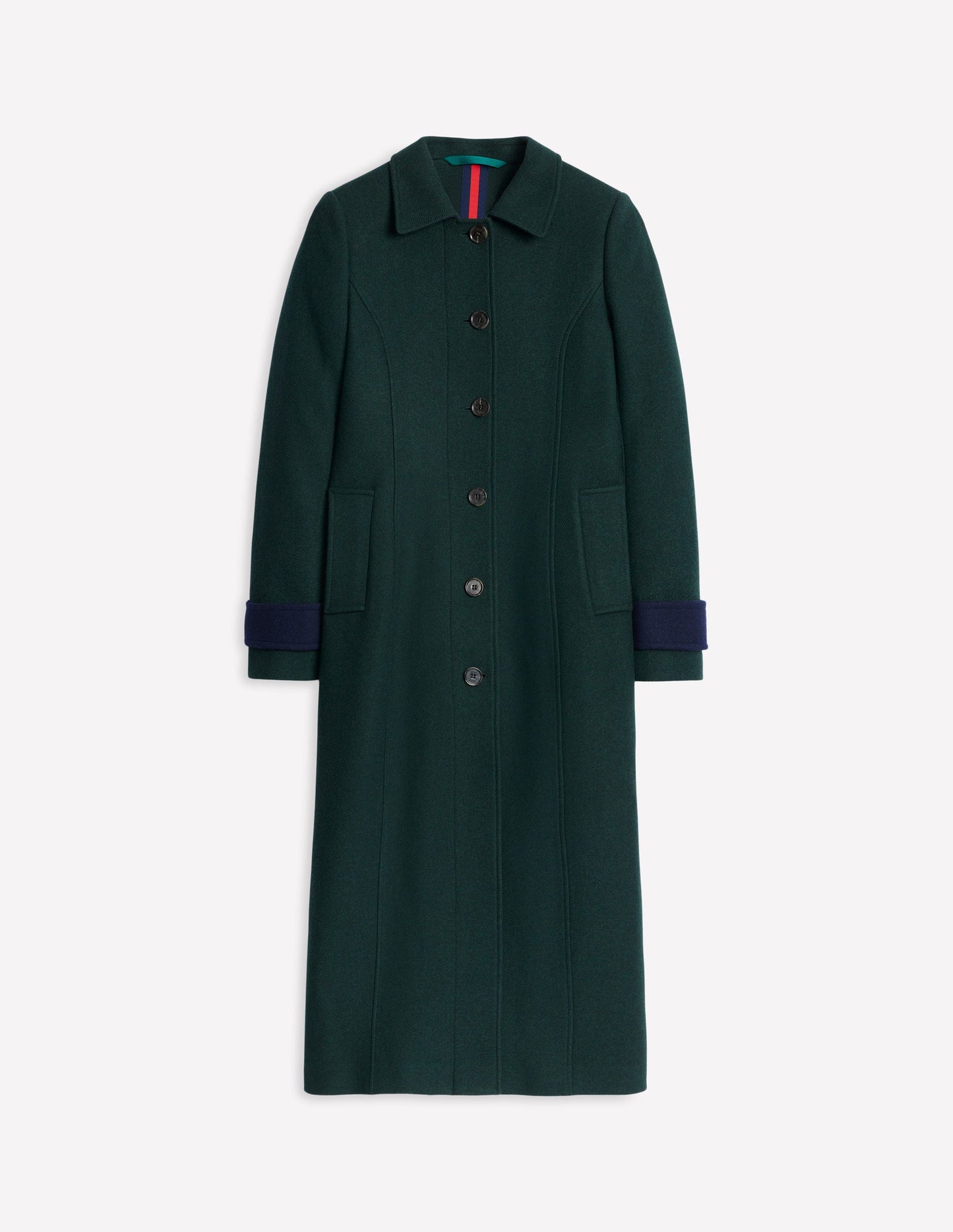 Durham Midi Coat-Colourblock Green