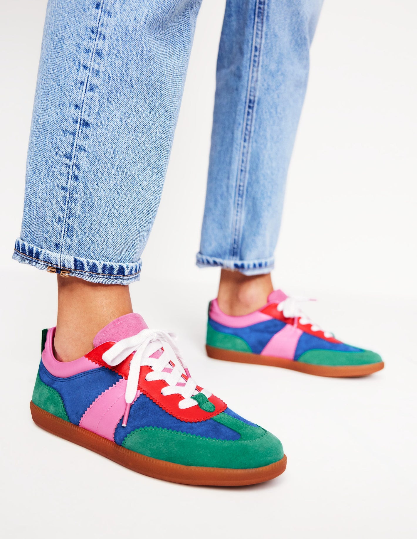 Erin Retro Tennis Trainers -Multi Colourblock