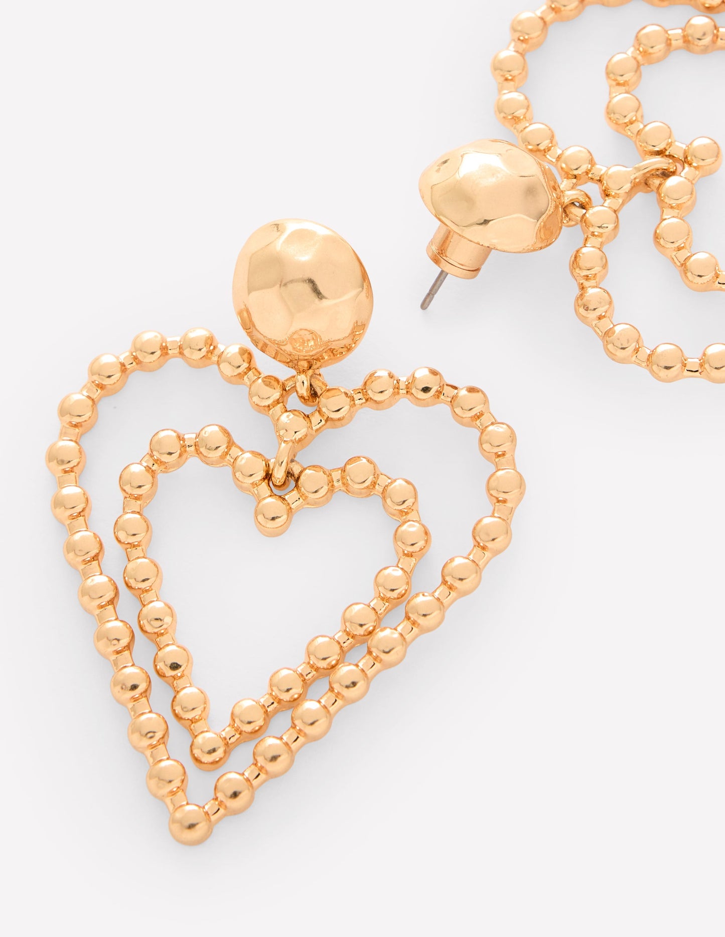 Statement Heart Earrings-Gold