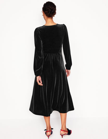 Jocelyn Velvet Tea Dress -Black