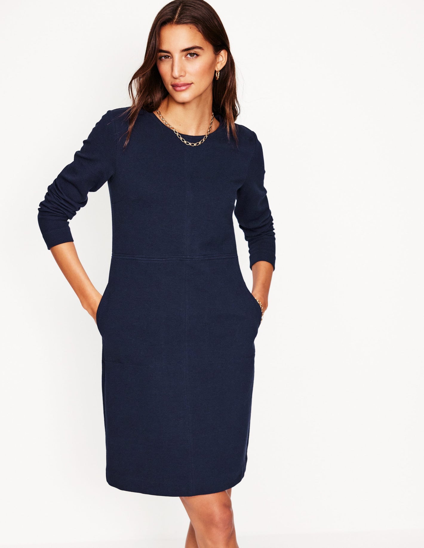 Cornelia Ottoman Dress-Navy