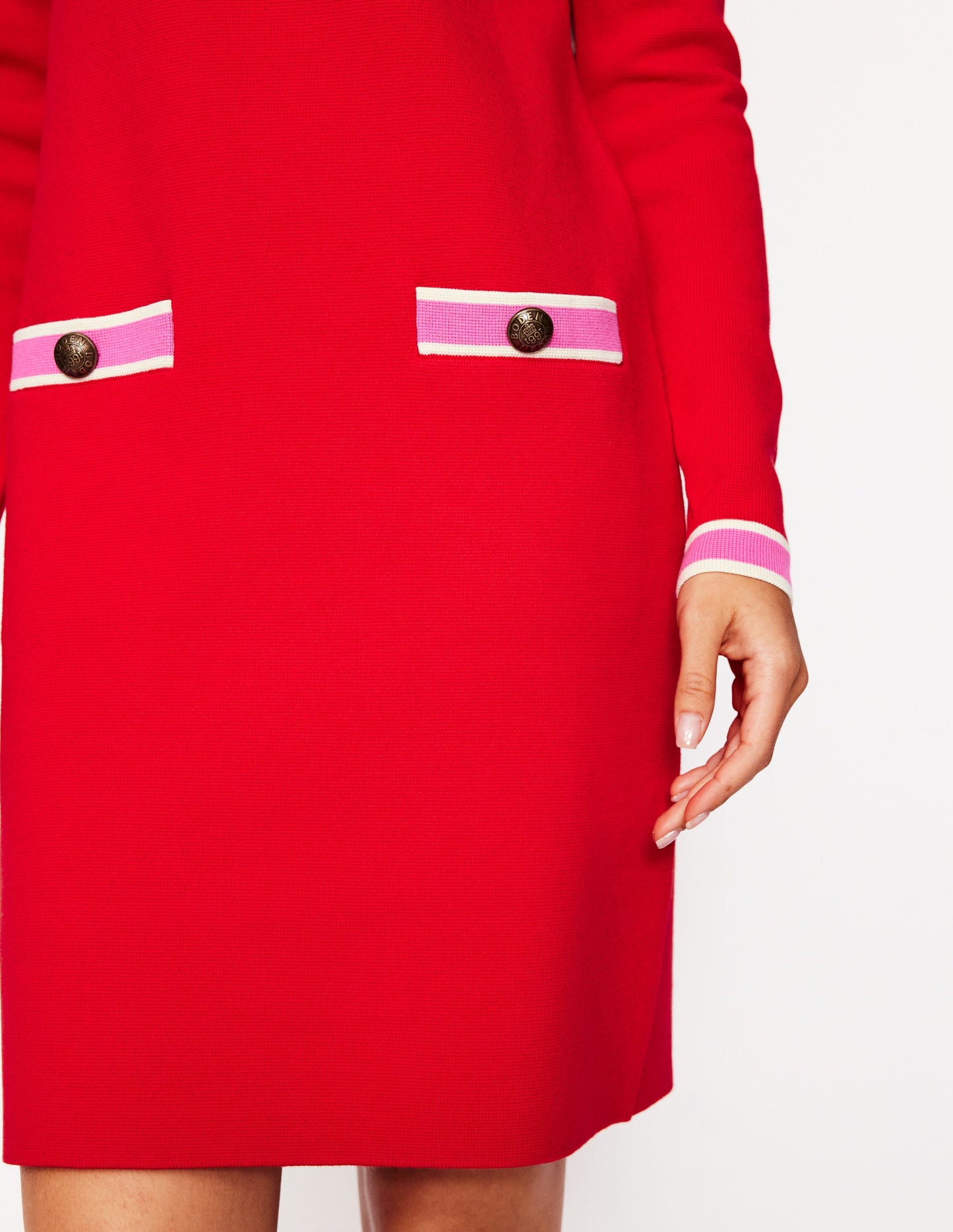 Holly Knitted Shift Dress -Poppy Red