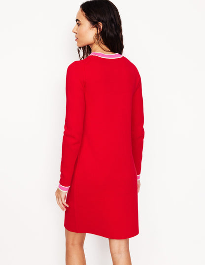 Holly Knitted Shift Dress -Poppy Red