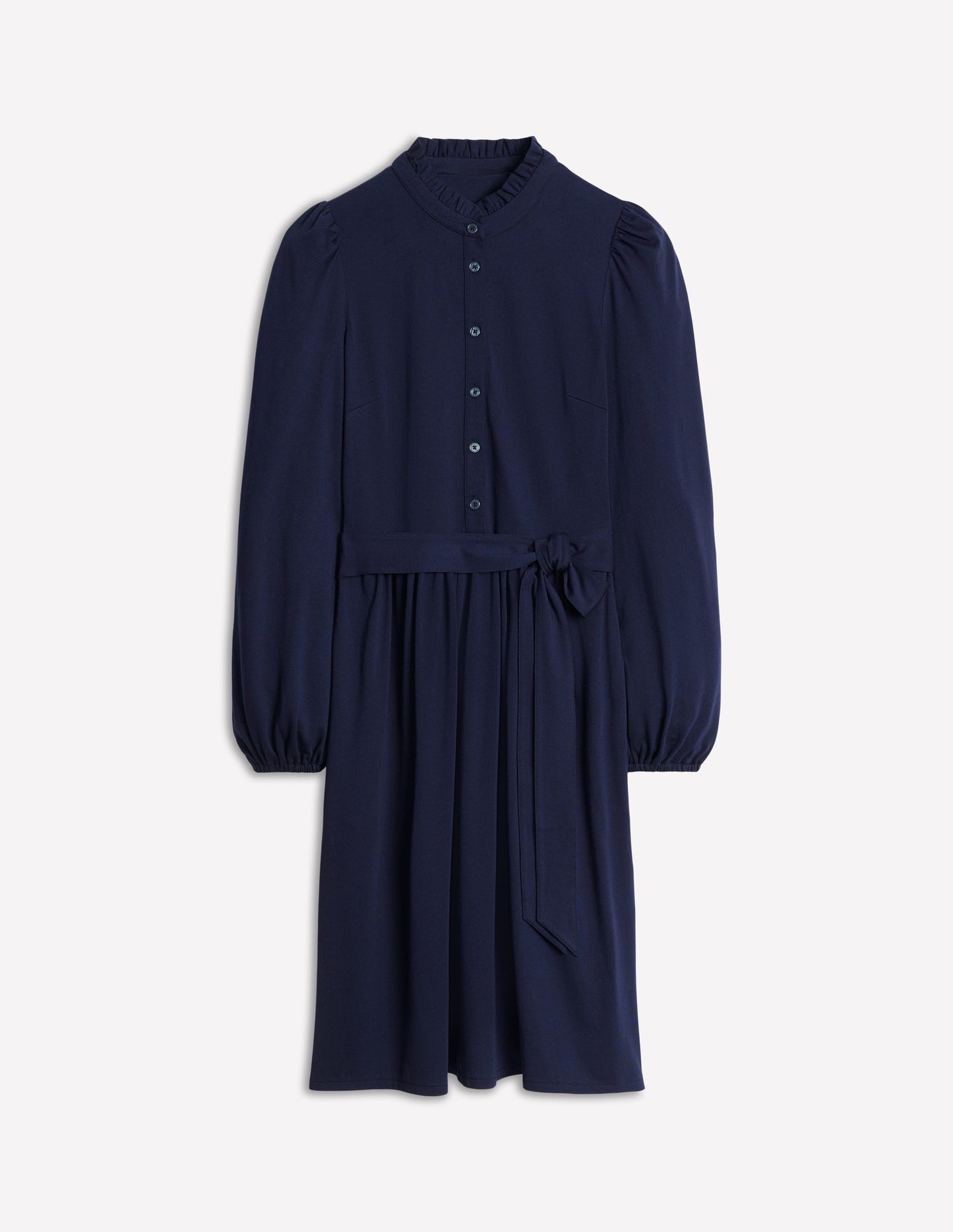 Willow Frill Short Shirt Dress -Navy