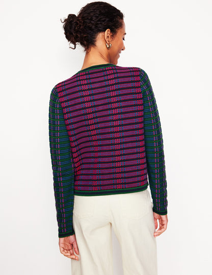 Holly Knitted Jacket -Multi, Check