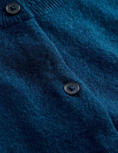 Eva Cashmere Crew Cardigan -Harbour Blue