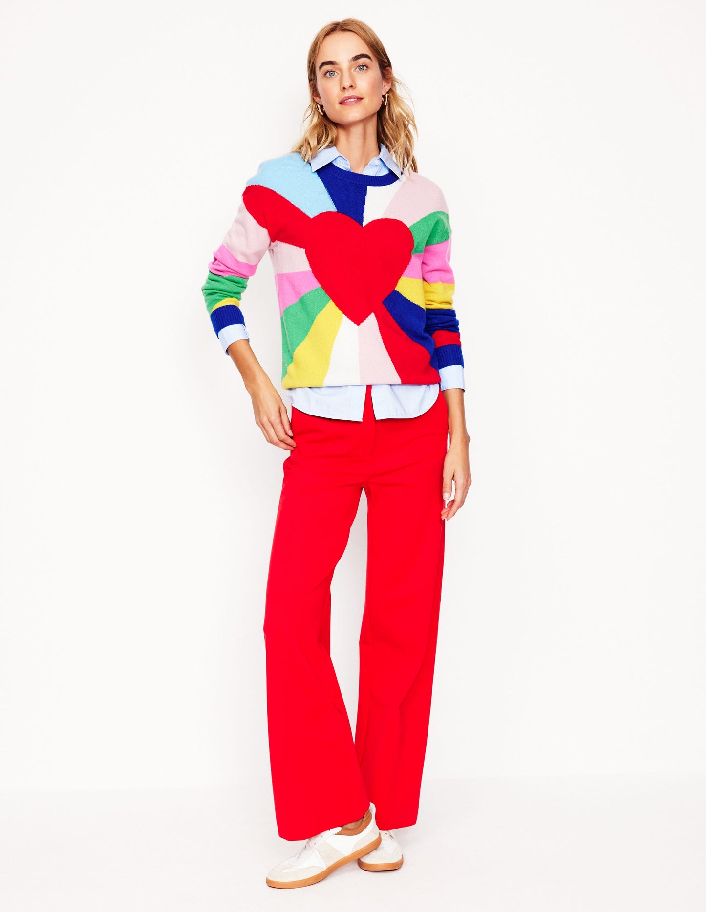 Lydia Cashmere Jumper -Multi, Heart Spectrum