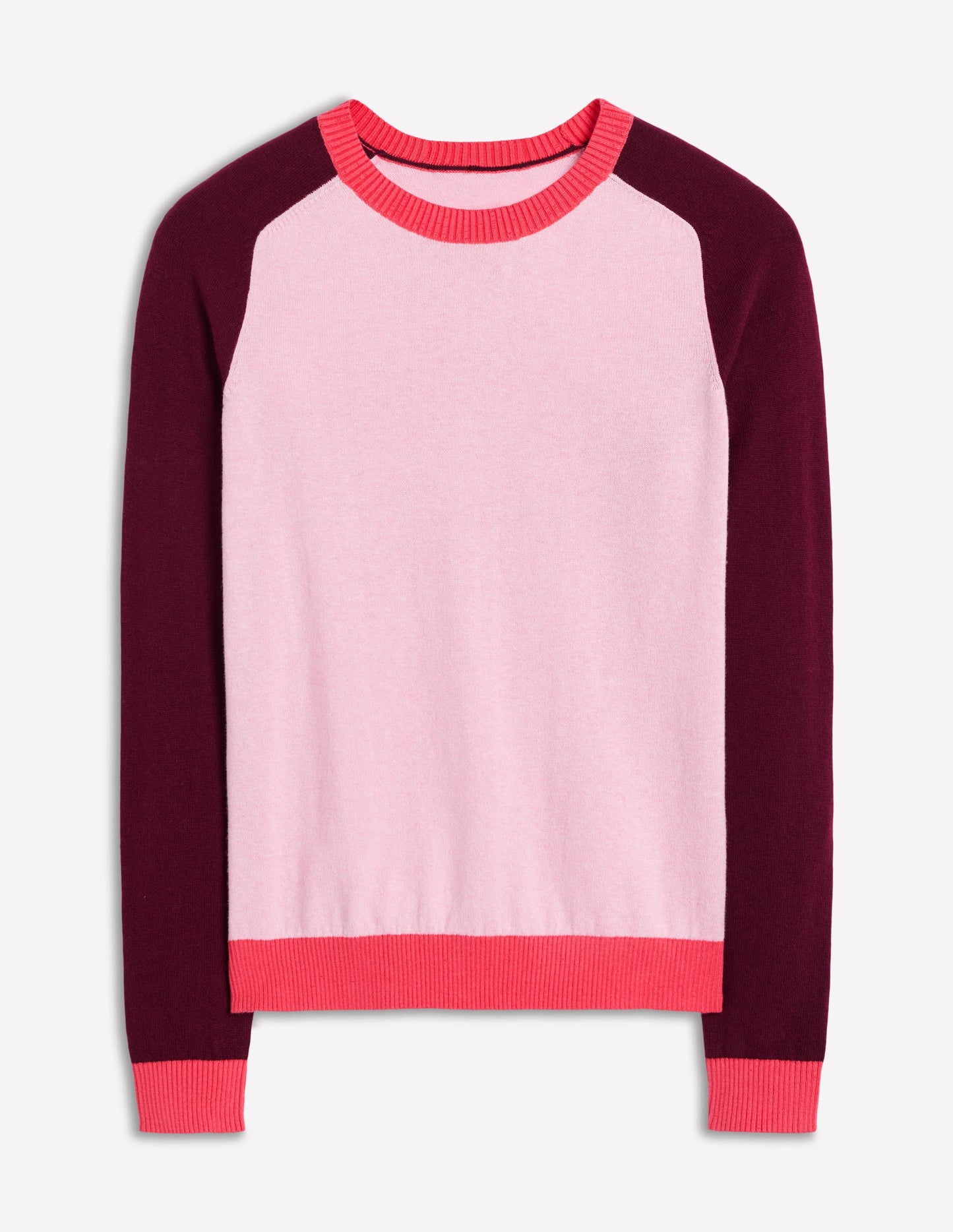 Meg Saddle Sleeve Jumper-Soft Pink, Colourblock