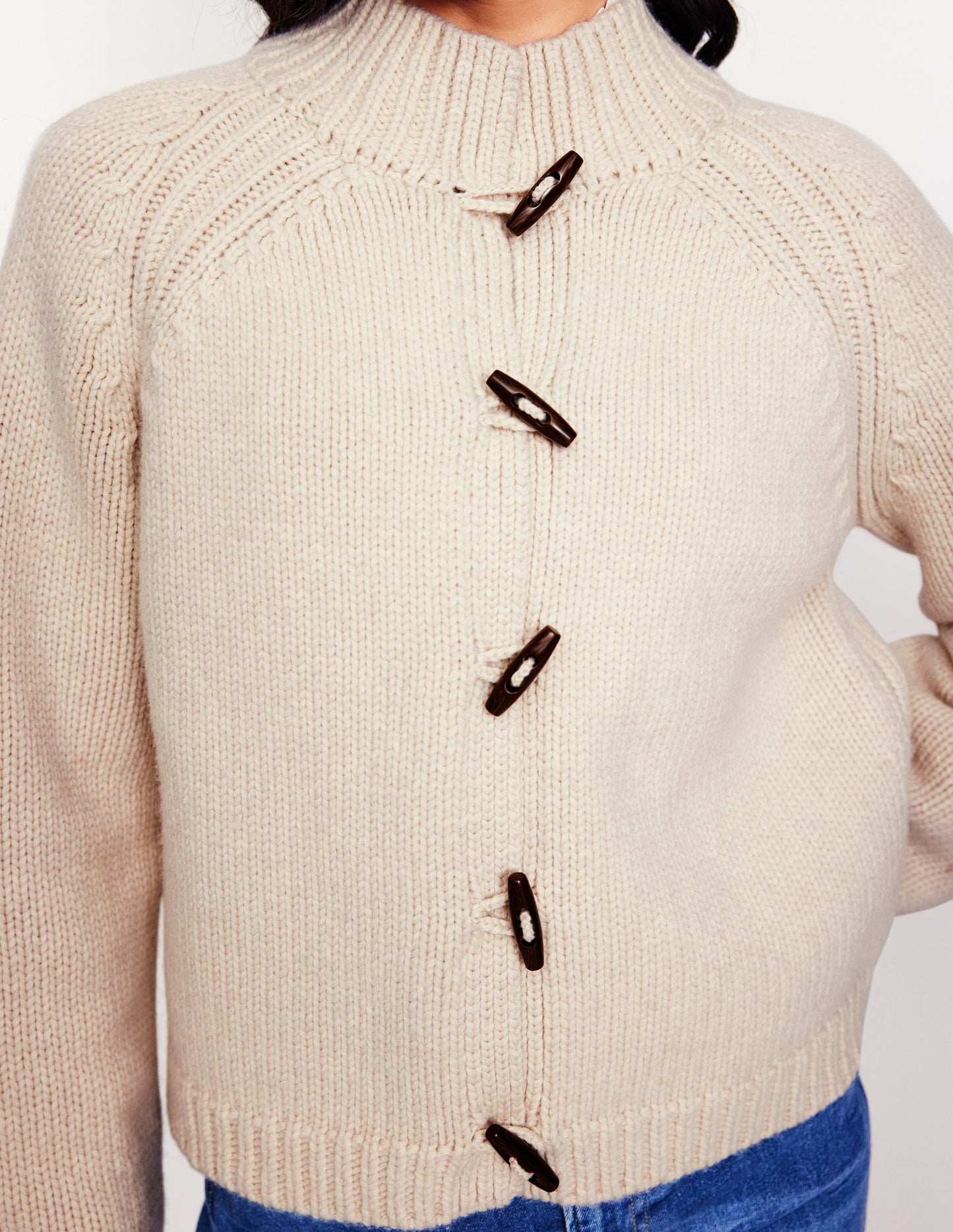 Casual Toggle Cardigan-Warm Ivory