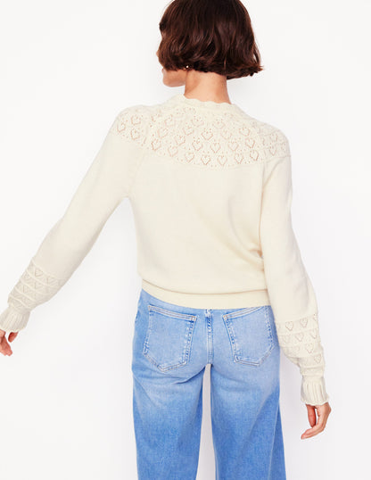 Pretty Raglan Cardigan -Warm Ivory