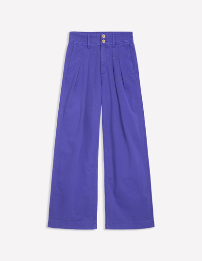 Brompton Wide Leg Trousers -Bright Blue