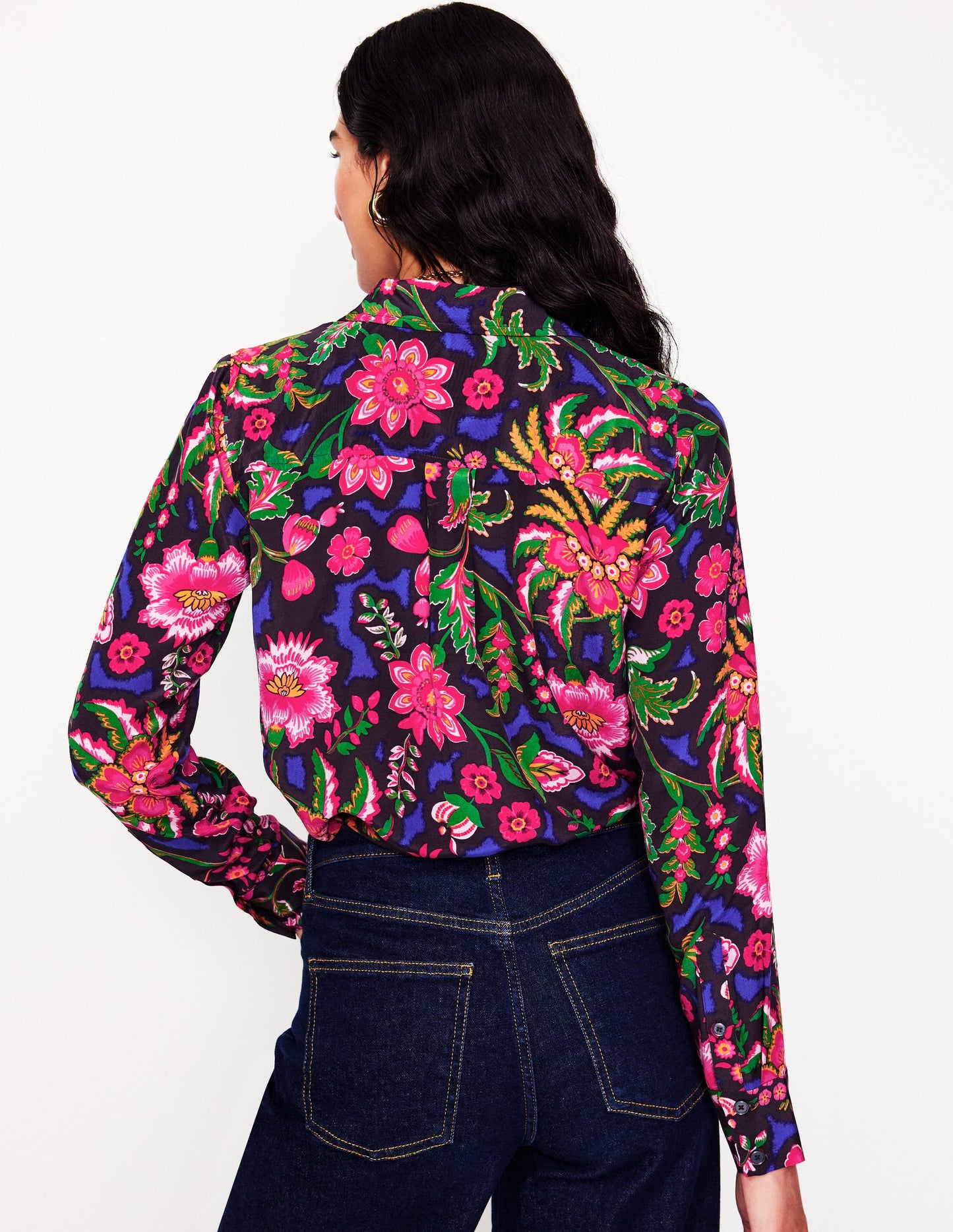 Sienna Silk Shirt -Multi, Blossom Flourish