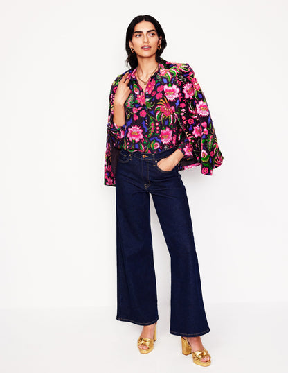 Sienna Silk Shirt -Multi, Blossom Flourish