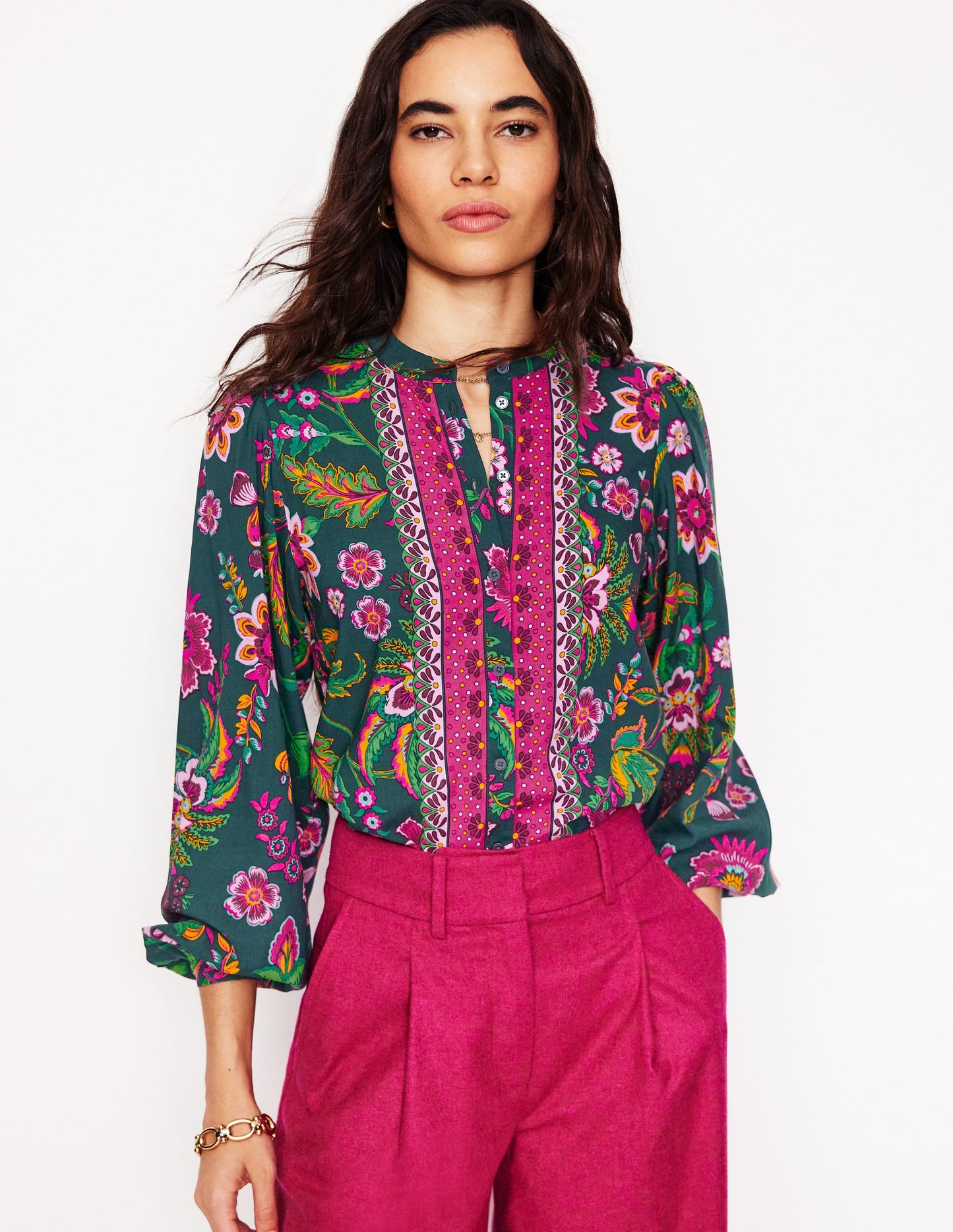 Theodora Blouse -Multi, Blossom Flourish