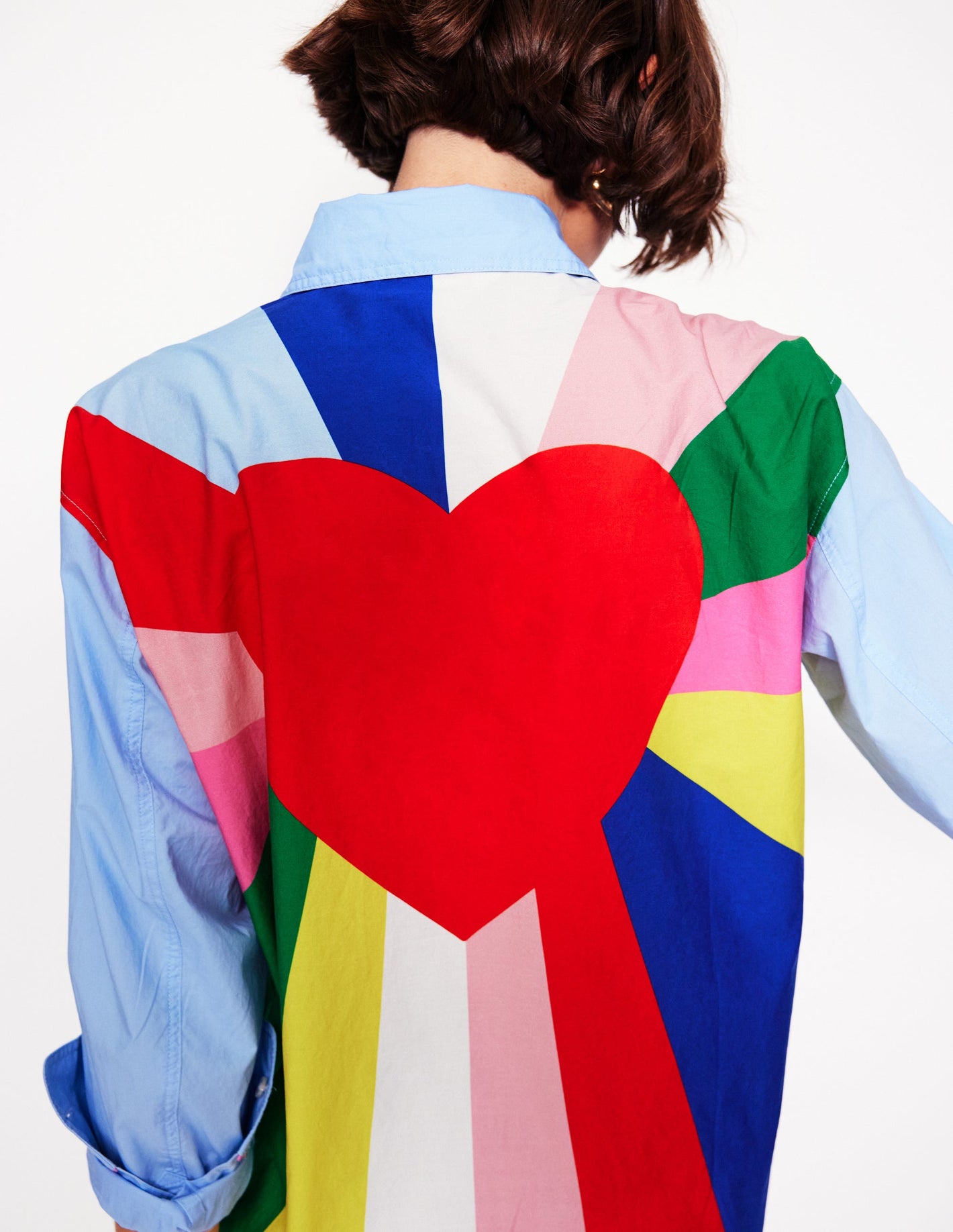 Sadie Relaxed Cotton Shirt -Multi, Heart Spectrum