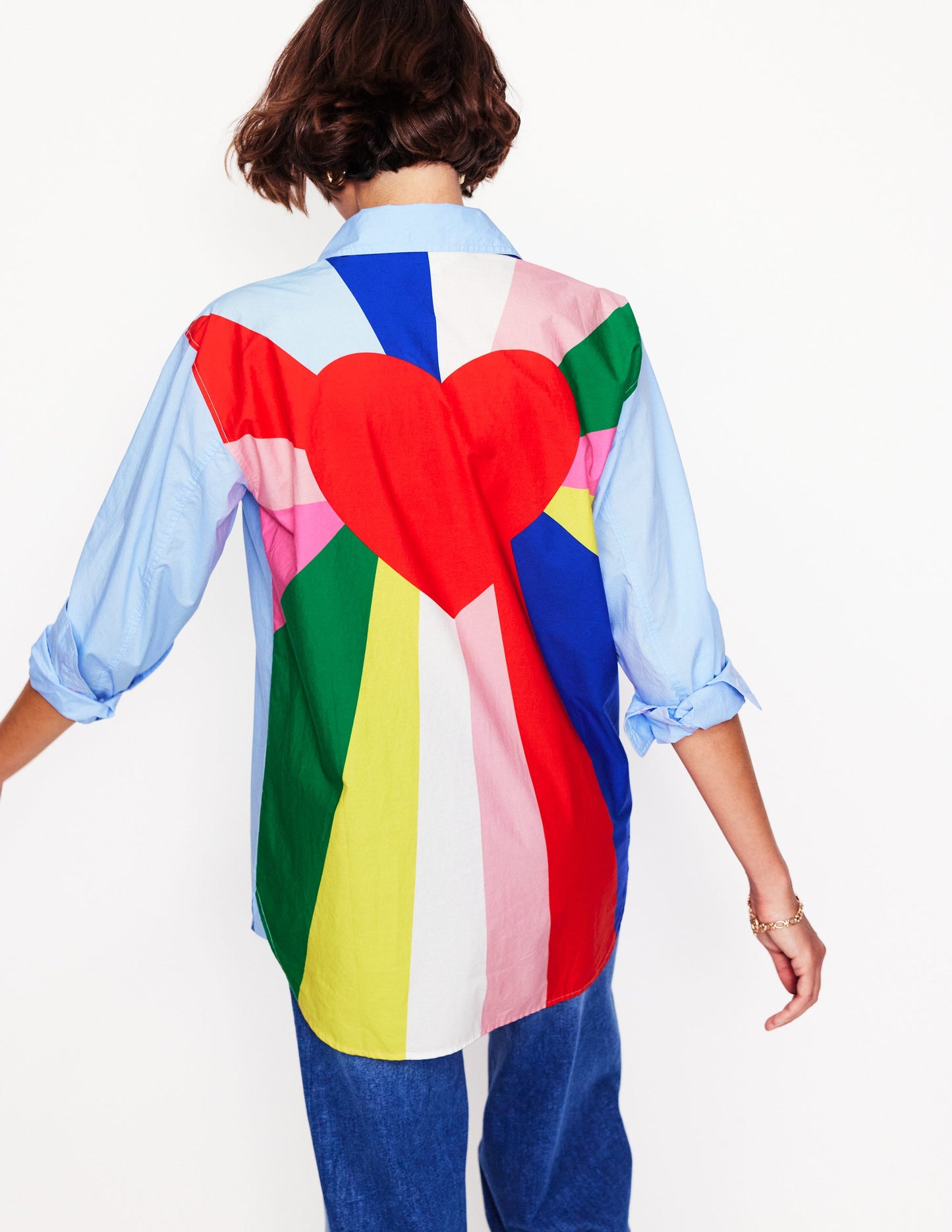 Sadie Relaxed Cotton Shirt -Multi, Heart Spectrum