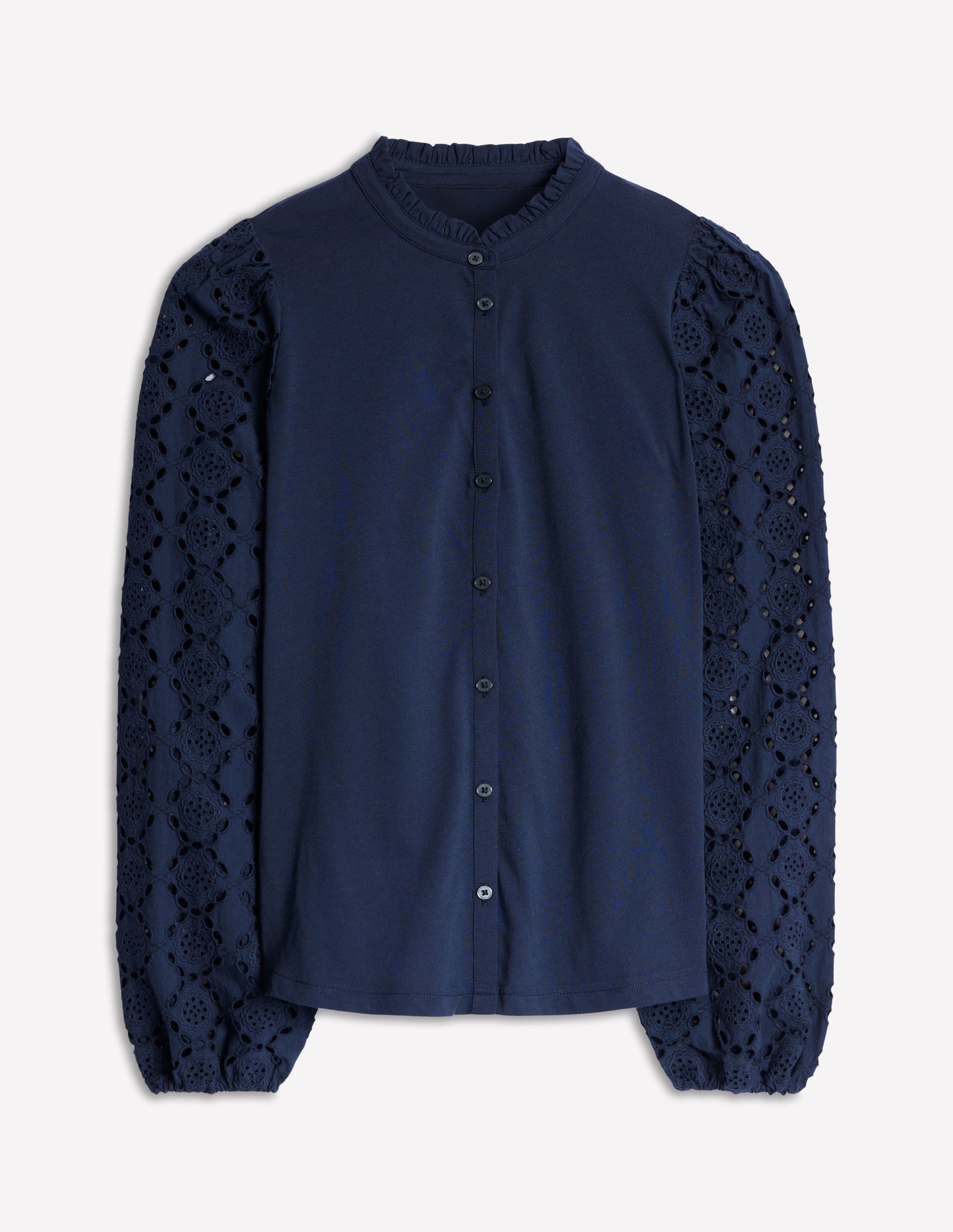 Eden Broderie Blouse -Navy